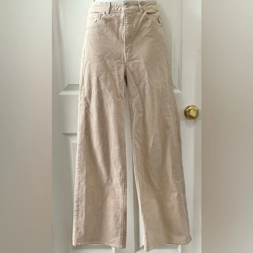 Divided Tan Corduroy Pants - Picture 2 of 7